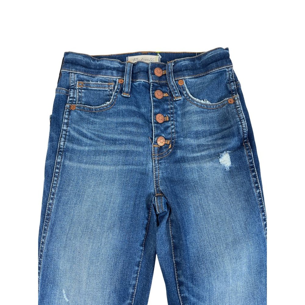 Madewell 10" High-Rise Button Fly Skinny Jeans in Dewitt Wash Size 23 - Picture 2 of 6